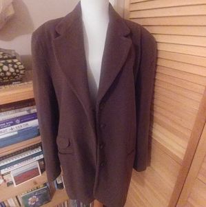 RTW Vintage Brown Wool Blazer Size 12